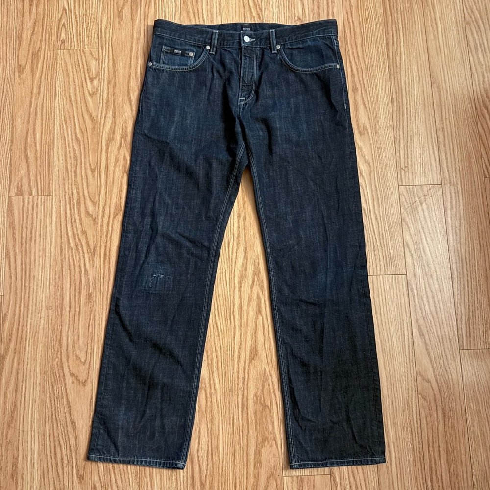 Hugo Boss Maine Dark Blue Straight Jeans 36 x 31
